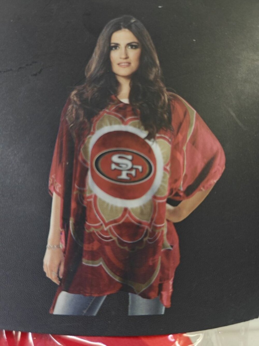 NFL San Fran 49ers Caftan Flower One Size Fits All Woman Shawl